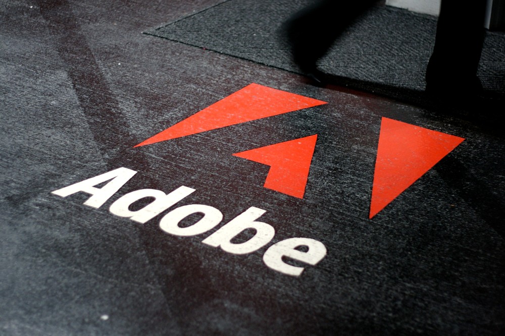 Adobe logo on the floor