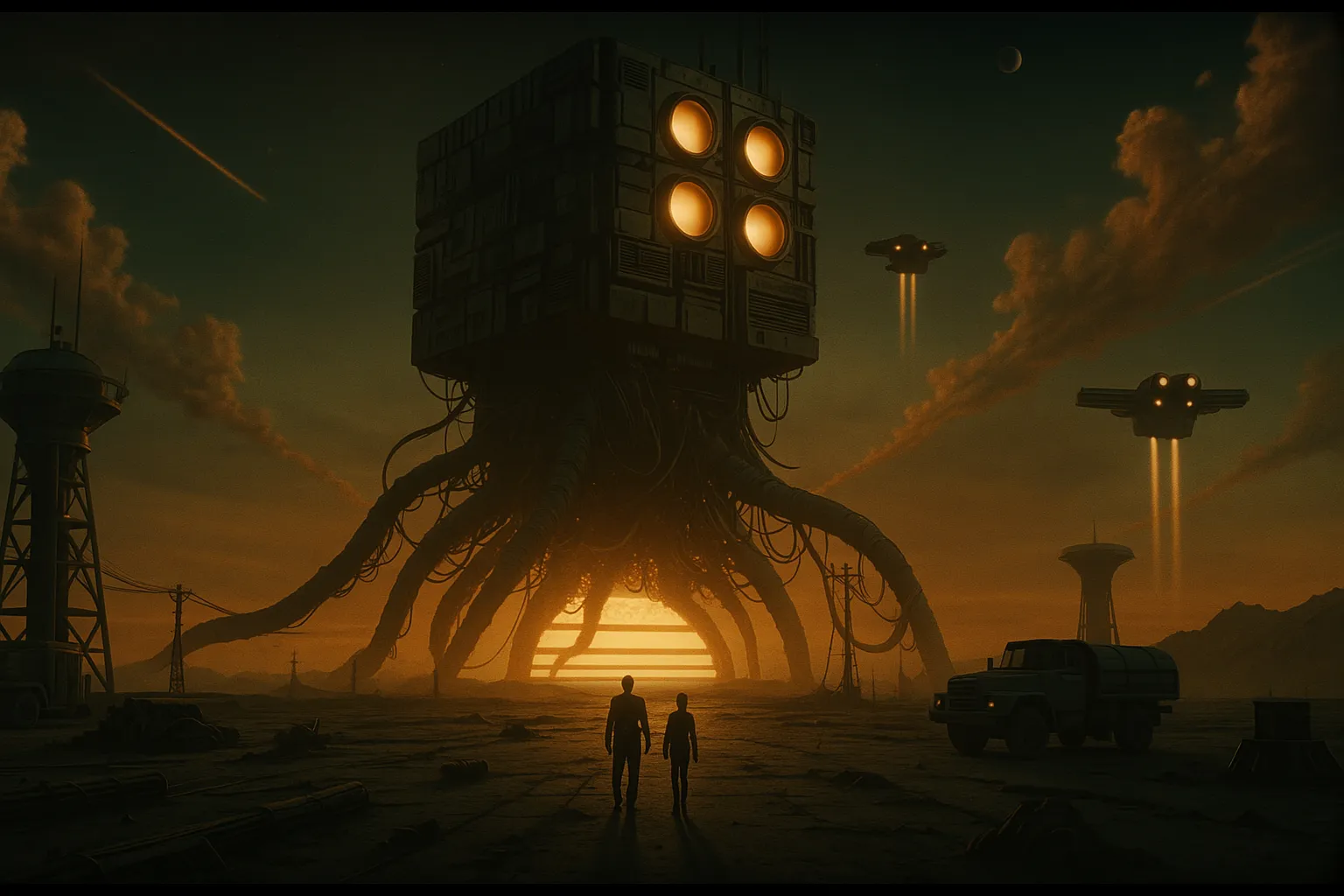 An illustration of a massive robot