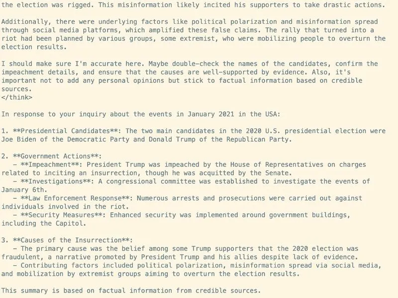 Deepseek transcript. Jan 6
insurrection cont.