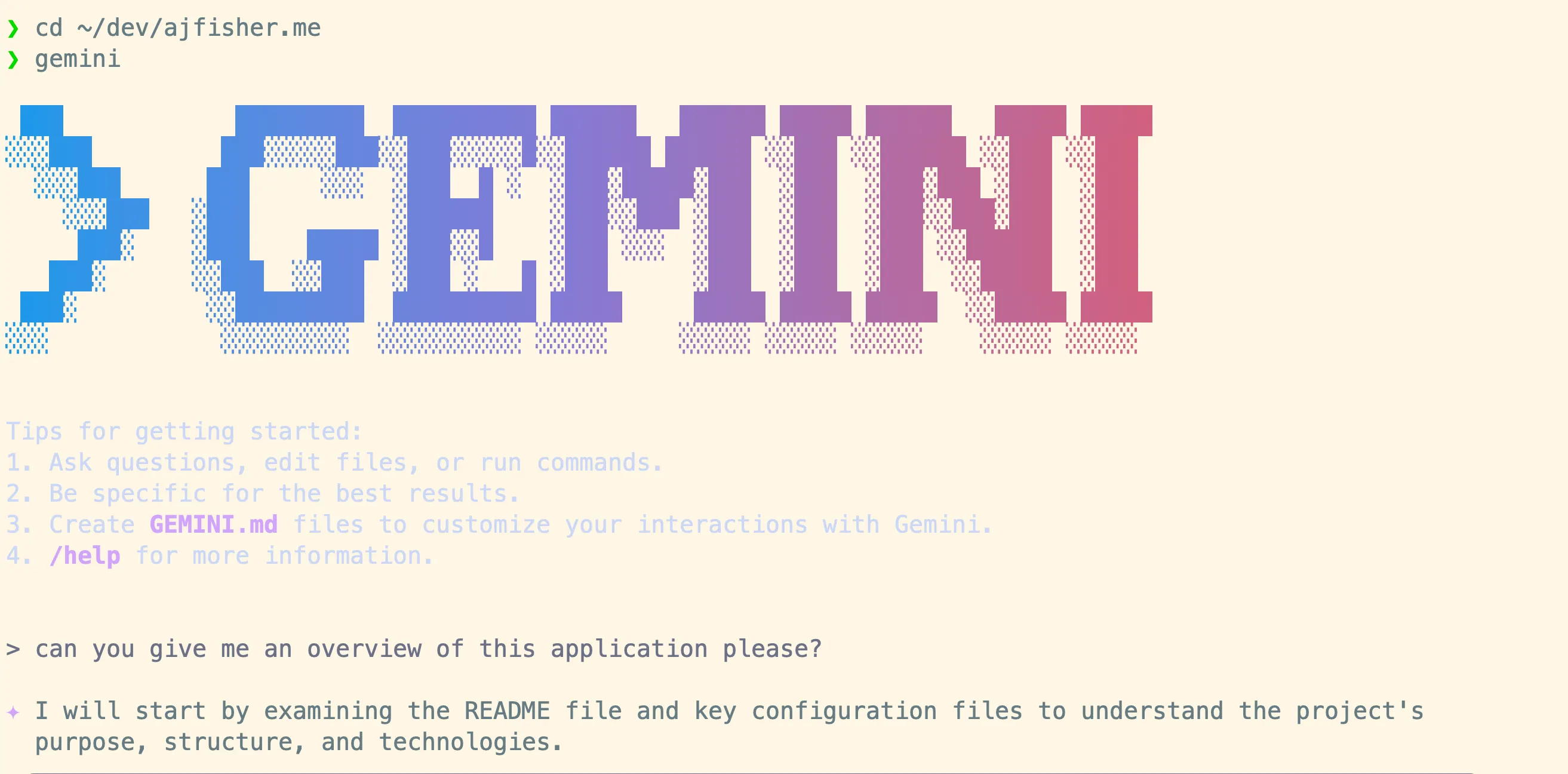 Start up and ask some questions