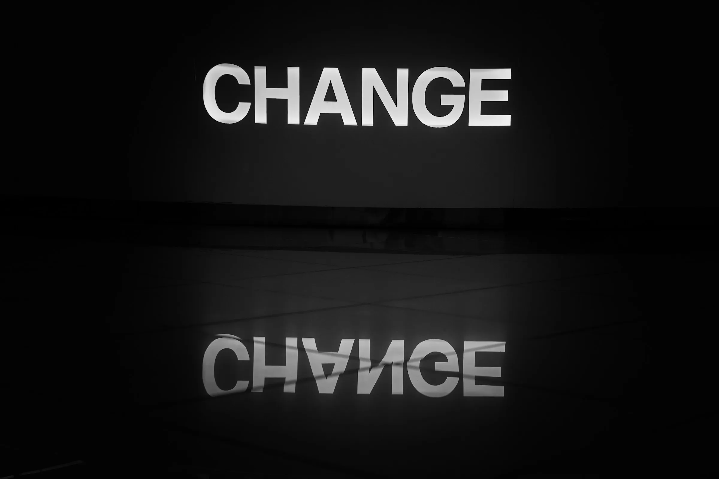 An image with the word change