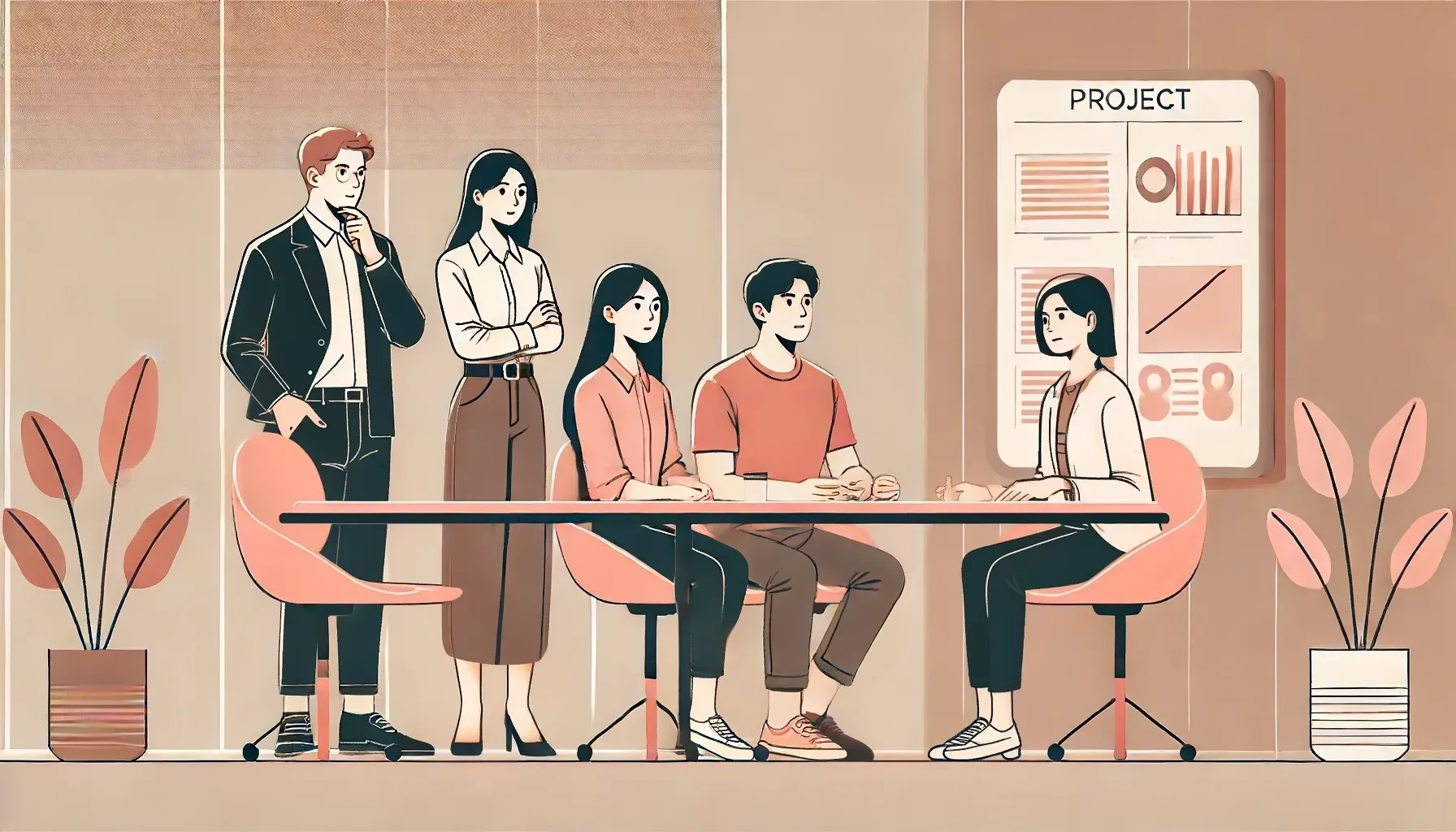 A leader consults with her team