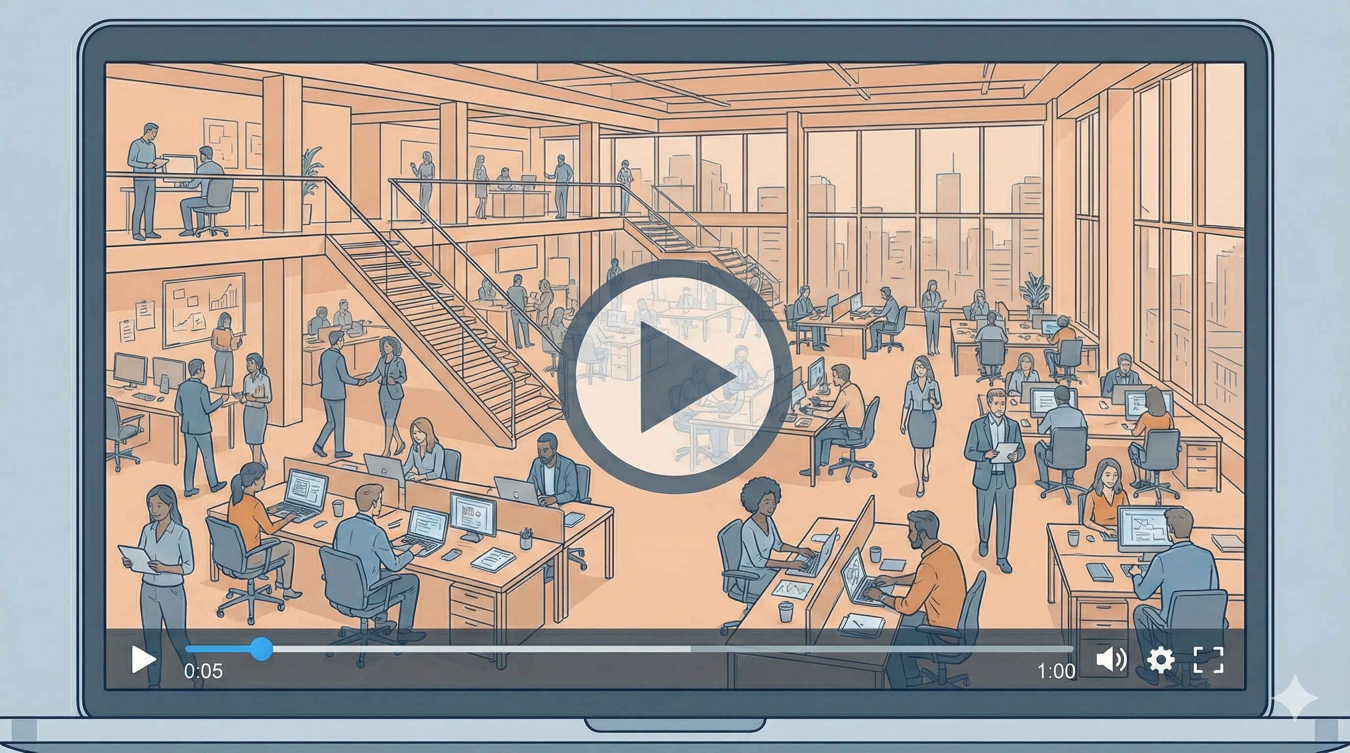 Illustration of a video lasting one minute