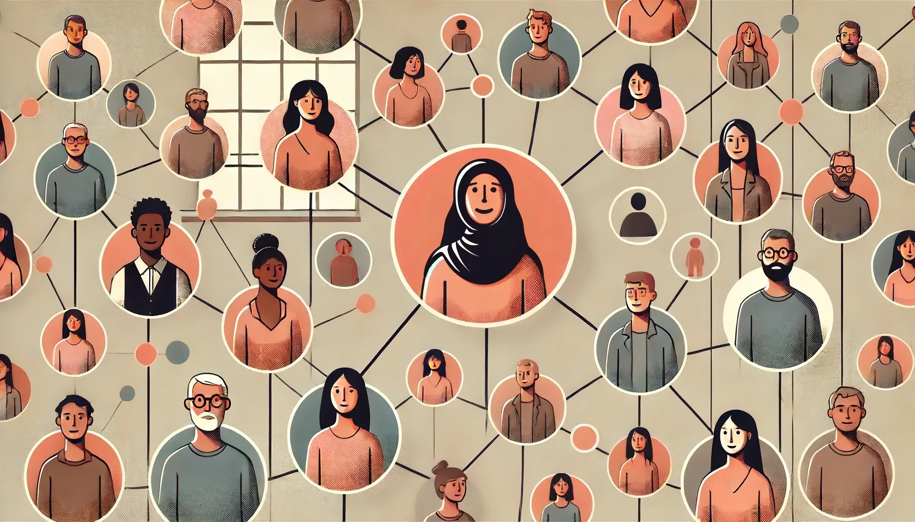 A network diagram of relationships