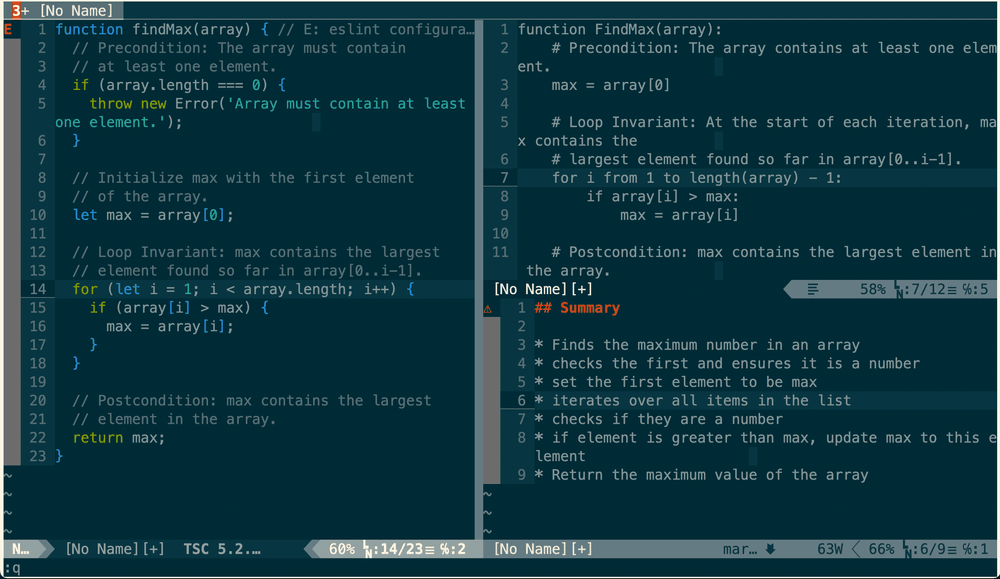 Theoretical IDE mocked up in vim