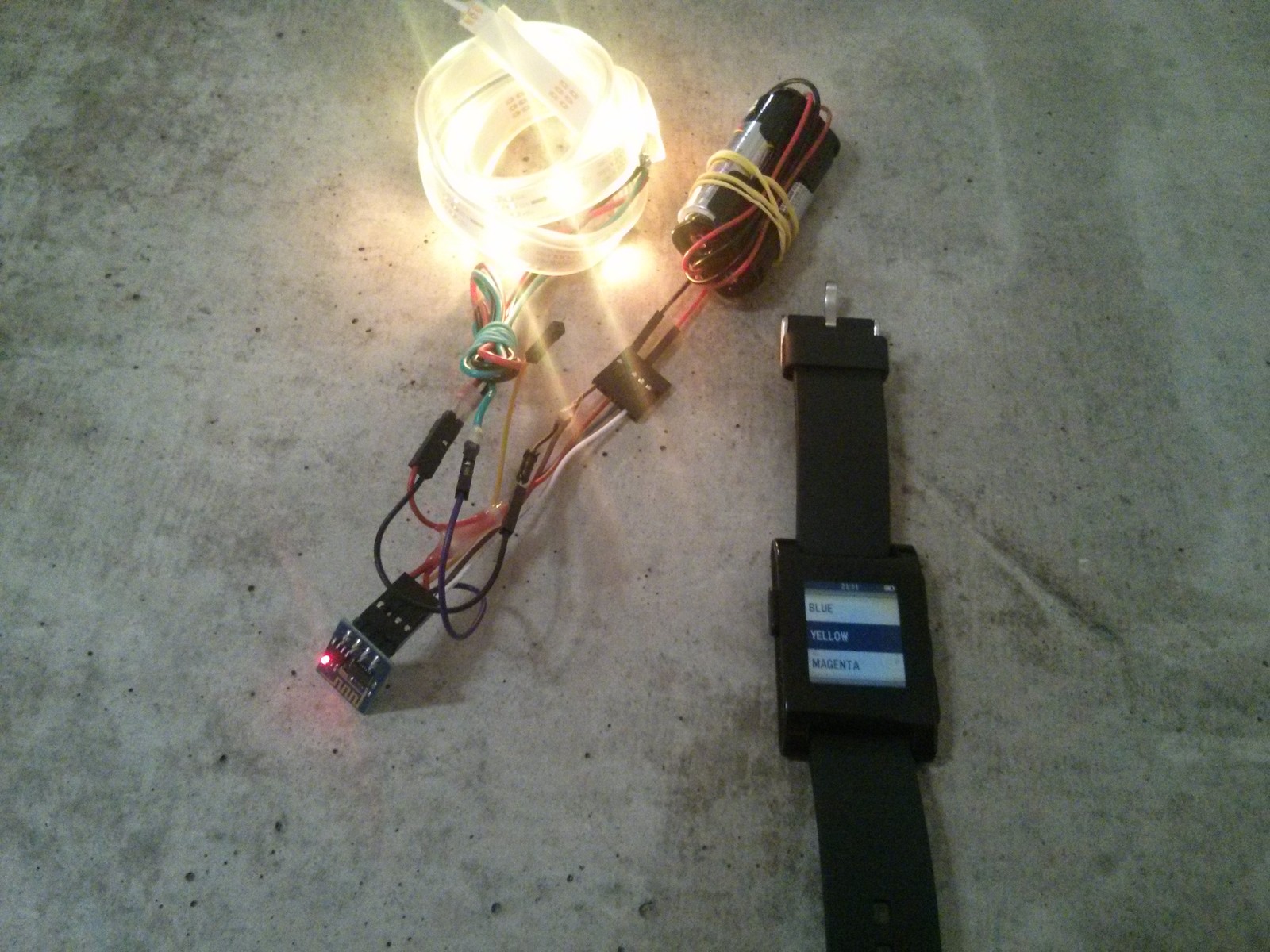 Controlling networked LEDs using a smartwatch